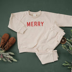 Little Joy Co. Merry Organic Cotton Crewneck Sweatshirt - Natural - Everetts Place Boutique - 