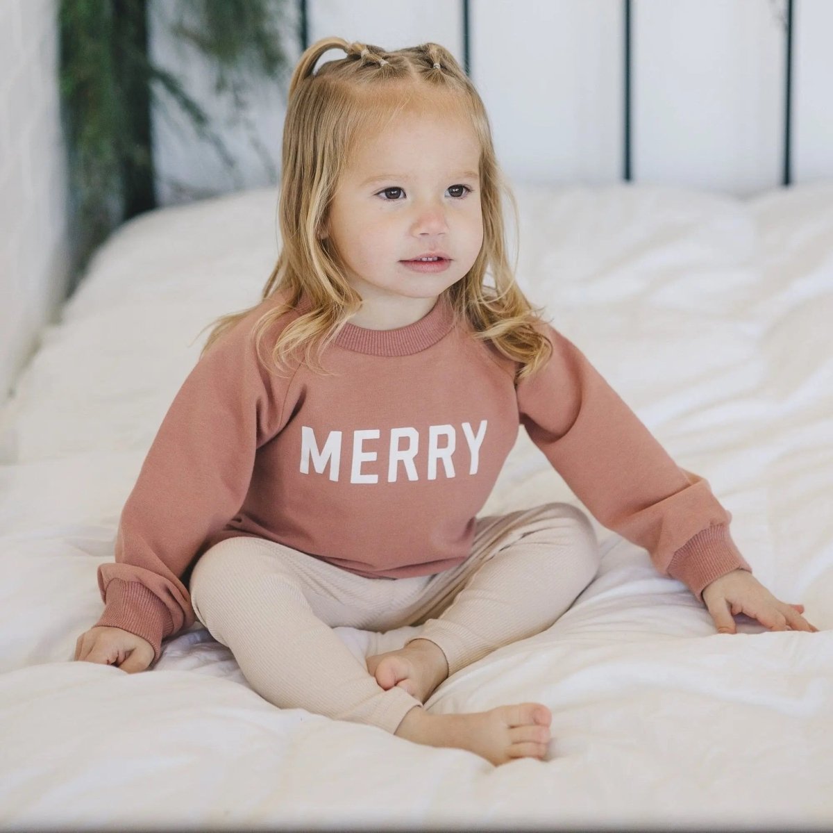 Little Joy Co. Merry Organic Cotton Crewneck Sweatshirt - Red - Everetts Place Boutique - 