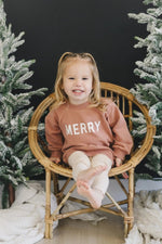 Little Joy Co. Merry Organic Cotton Crewneck Sweatshirt - Red - Everetts Place Boutique - 
