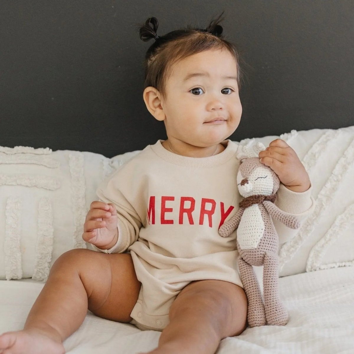 Little Joy Co. Merry Organic Cotton Sweatshirt Romper - Everetts Place Boutique - 