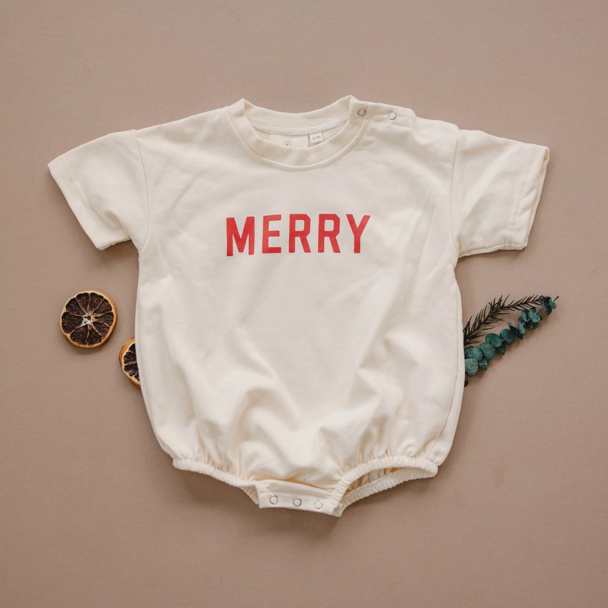 Little Joy Co. Merry Short Sleeved Sweatshirt Romper - Everetts Place Boutique - 