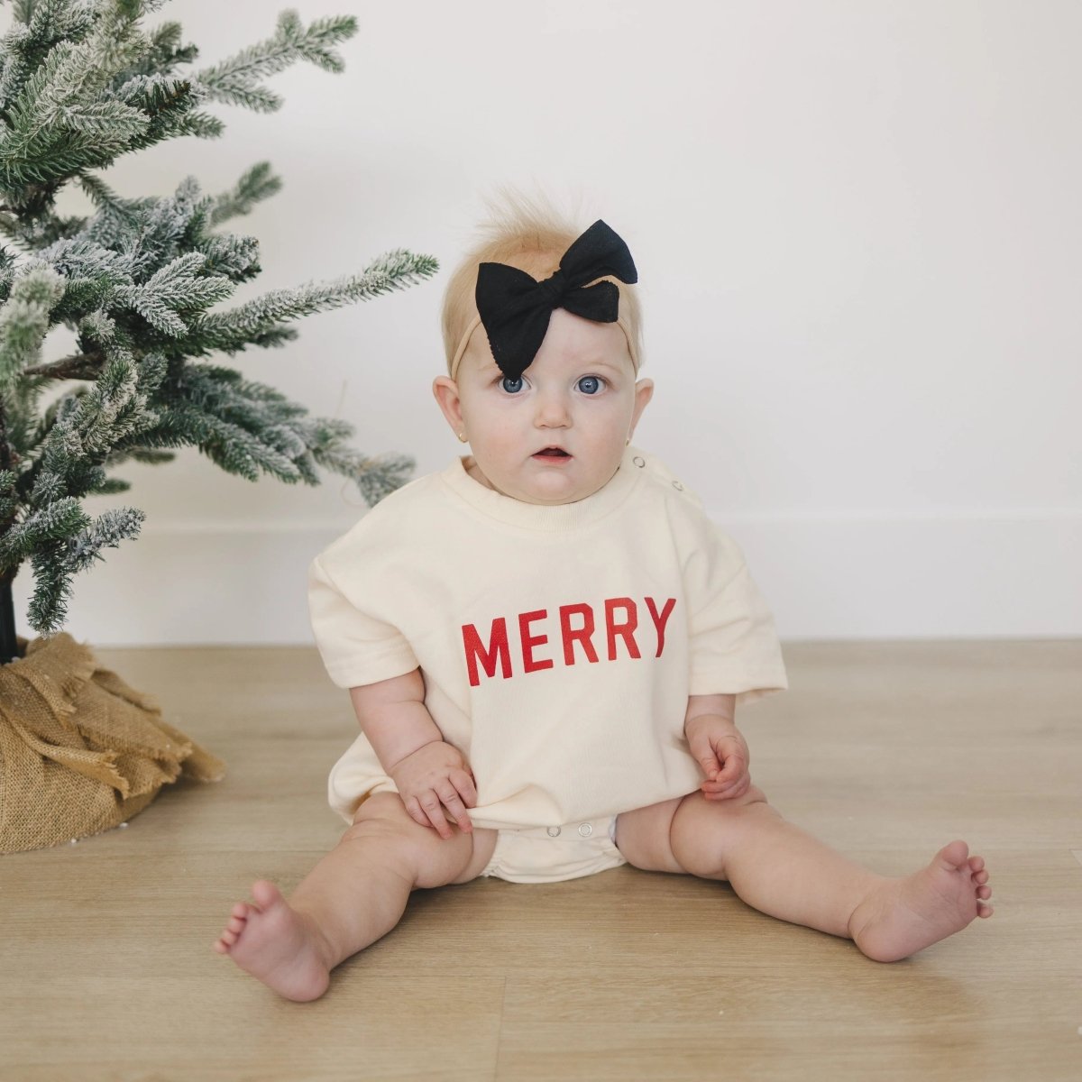 Little Joy Co. Merry Short Sleeved Sweatshirt Romper - Everetts Place Boutique - 