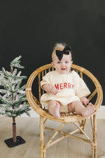Little Joy Co. Merry Short Sleeved Sweatshirt Romper - Everetts Place Boutique - 
