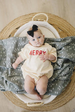 Little Joy Co. Merry Short Sleeved Sweatshirt Romper - Everetts Place Boutique - 