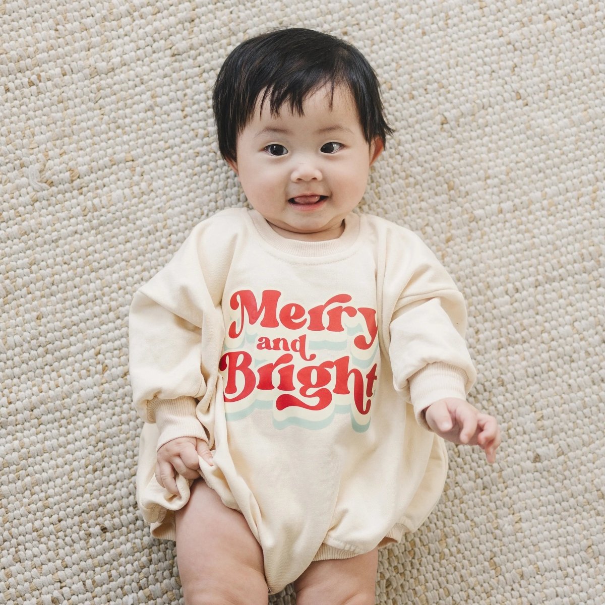 Little Joy Co. Merry and Bright Christmas Sweatshirt Romper - Everetts Place Boutique - 