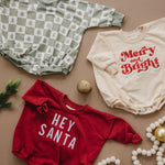 Little Joy Co. Merry and Bright Christmas Sweatshirt Romper - Everetts Place Boutique - 