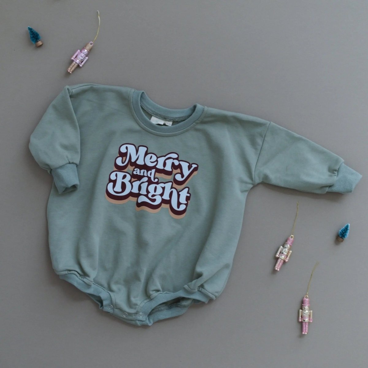 Little Joy Co. Merry and Bright Sweatshirt Romper - Everetts Place Boutique - 