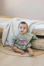 Little Joy Co. Merry and Bright Sweatshirt Romper - Everetts Place Boutique - 