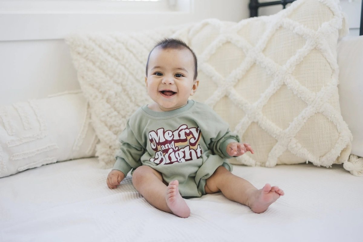 Little Joy Co. Merry and Bright Sweatshirt Romper - Everetts Place Boutique - 