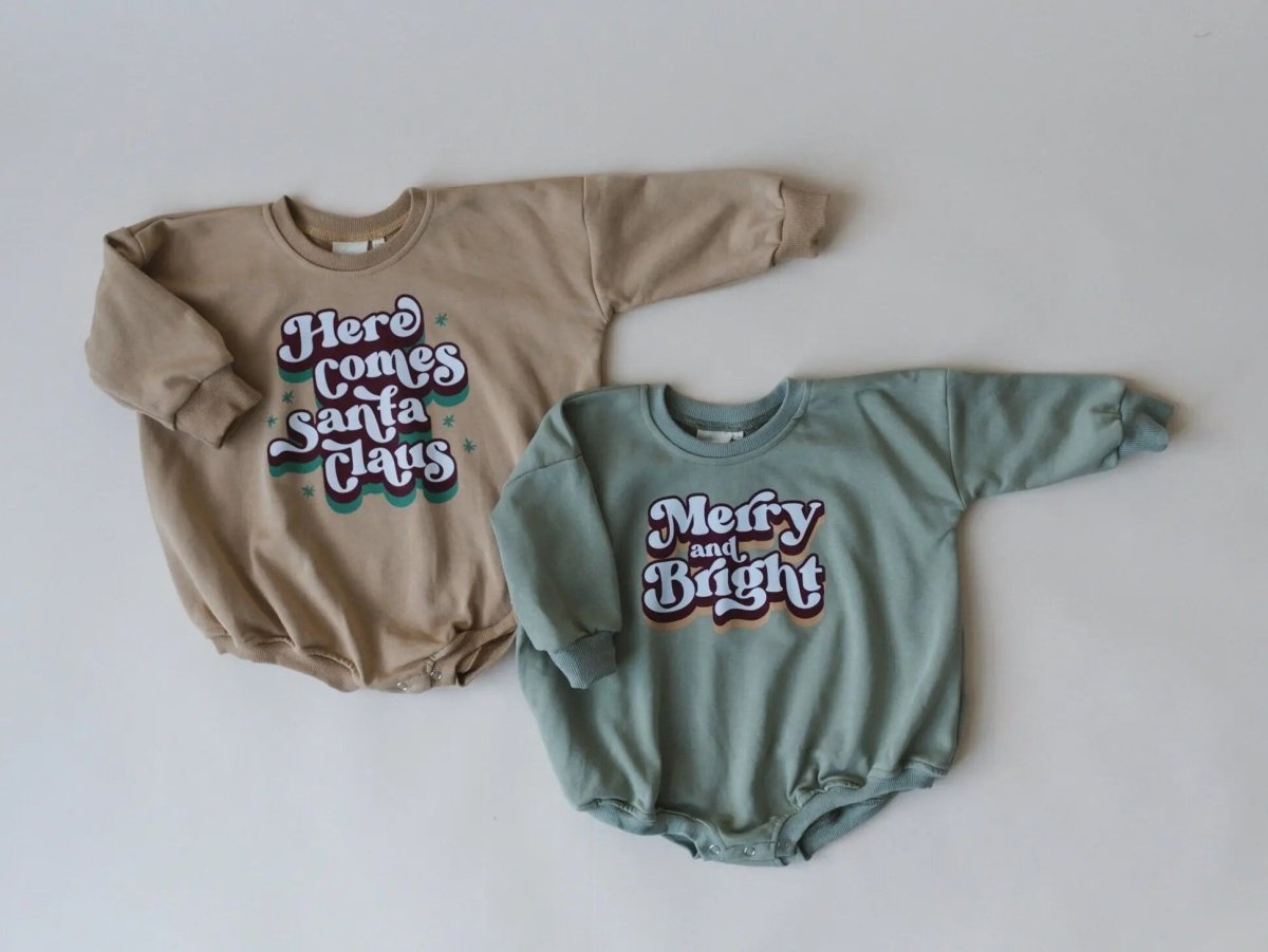 Little Joy Co. Merry and Bright Sweatshirt Romper - Everetts Place Boutique - 