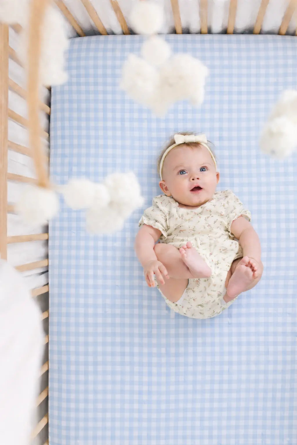 Midnight Blue Gingham Crib Sheet 100 Percent Cotton Fits Standard 52 X 28 Little Mae & Co 