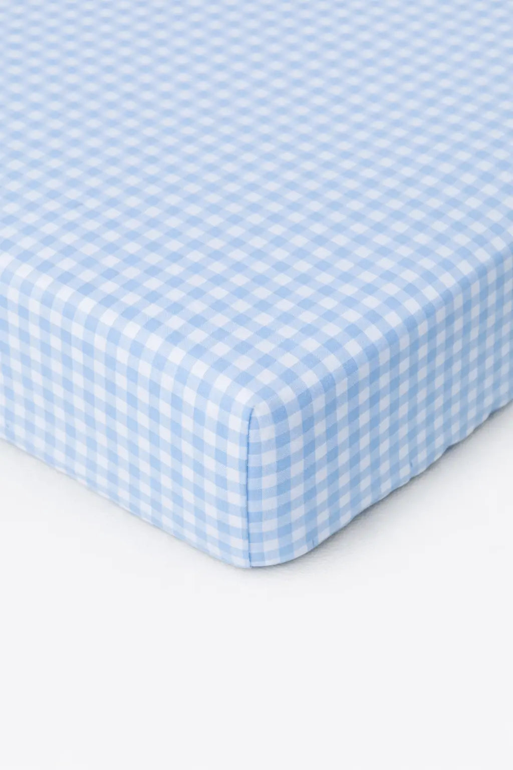 Midnight Blue Gingham Crib Sheet Little Mae & Co 