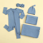 Luxie Charm Midnight Blue Zippered Baby Romper - Everetts Place Boutique - 