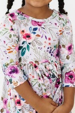 Mila & Rose ® Midnight Rain Three Quarter Sleeve Pocket Twirl Dress - Everetts Place Boutique - 