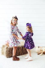 Mila & Rose ® Midnight Rain Three Quarter Sleeve Pocket Twirl Dress - Everetts Place Boutique - 