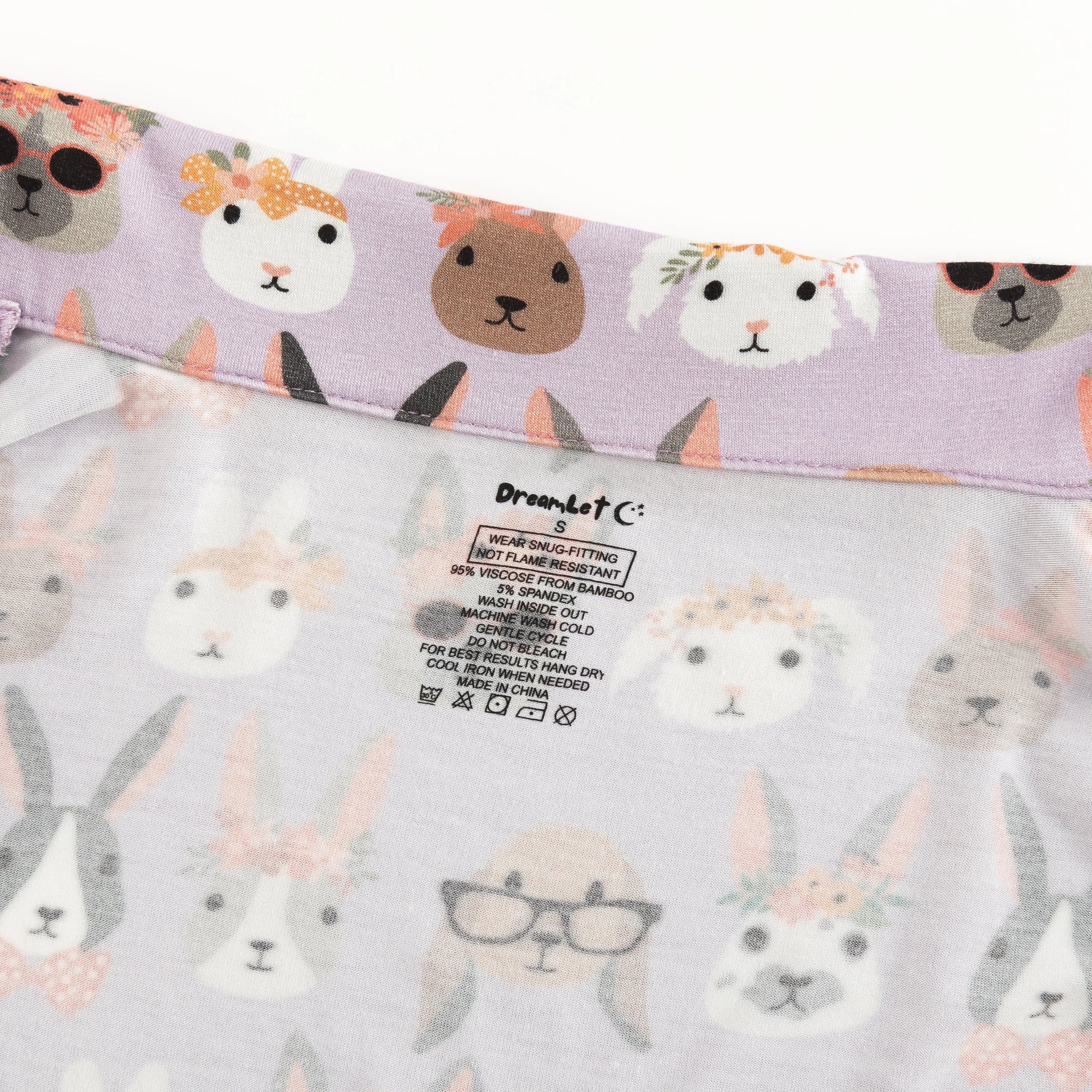 Dreamlet Midsummer Bunnies Womens Bamboo Short Sleeve Pajama Set - Apparel & Accessories > Clothing > Sleepwear & Loungewear Women's PJs