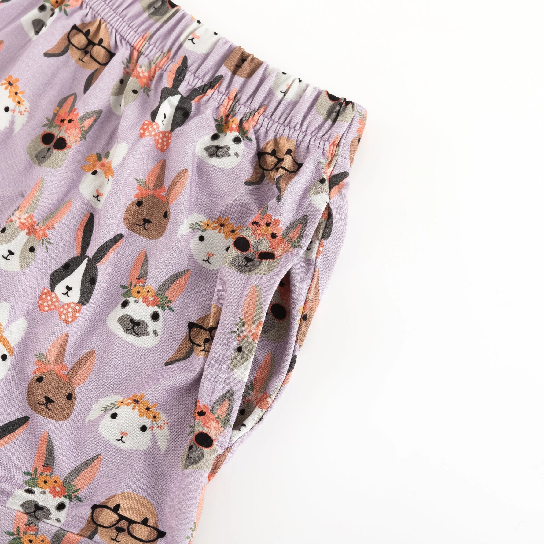 Dreamlet Midsummer Bunnies Womens Bamboo Short Sleeve Pajama Set - Apparel & Accessories > Clothing > Sleepwear & Loungewear Women's PJs