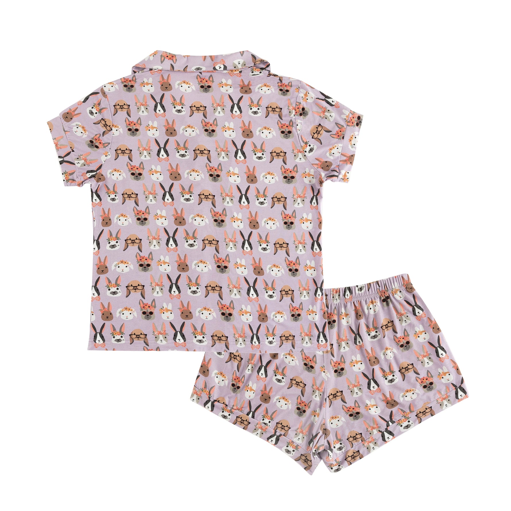 Dreamlet Midsummer Bunnies Womens Bamboo Short Sleeve Pajama Set - Apparel & Accessories > Clothing > Sleepwear & Loungewear Women's PJs