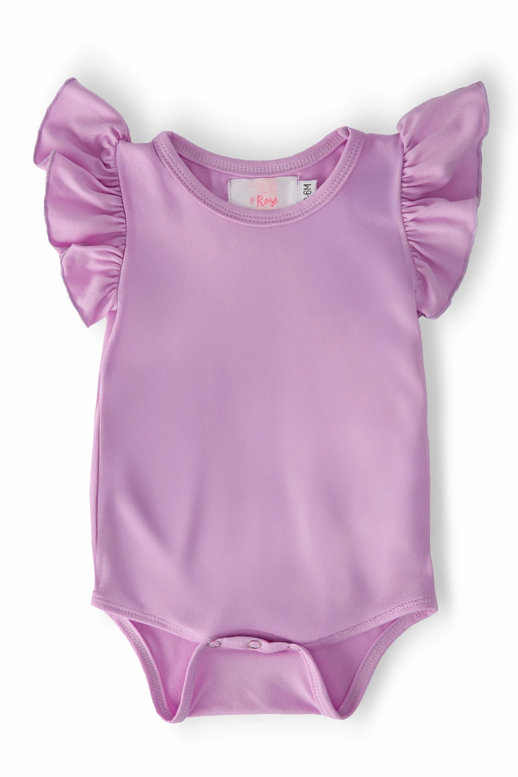 Mila And Rose Bright Lilac Short Sleeve Flutter Bodysuit Mila & Rose ® Everetts Place: Online Boutique