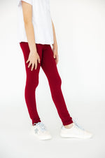 Mila & Rose ® Mila And Rose Burgundy High Waisted Leggings For Layering - Everetts Place Boutique - 