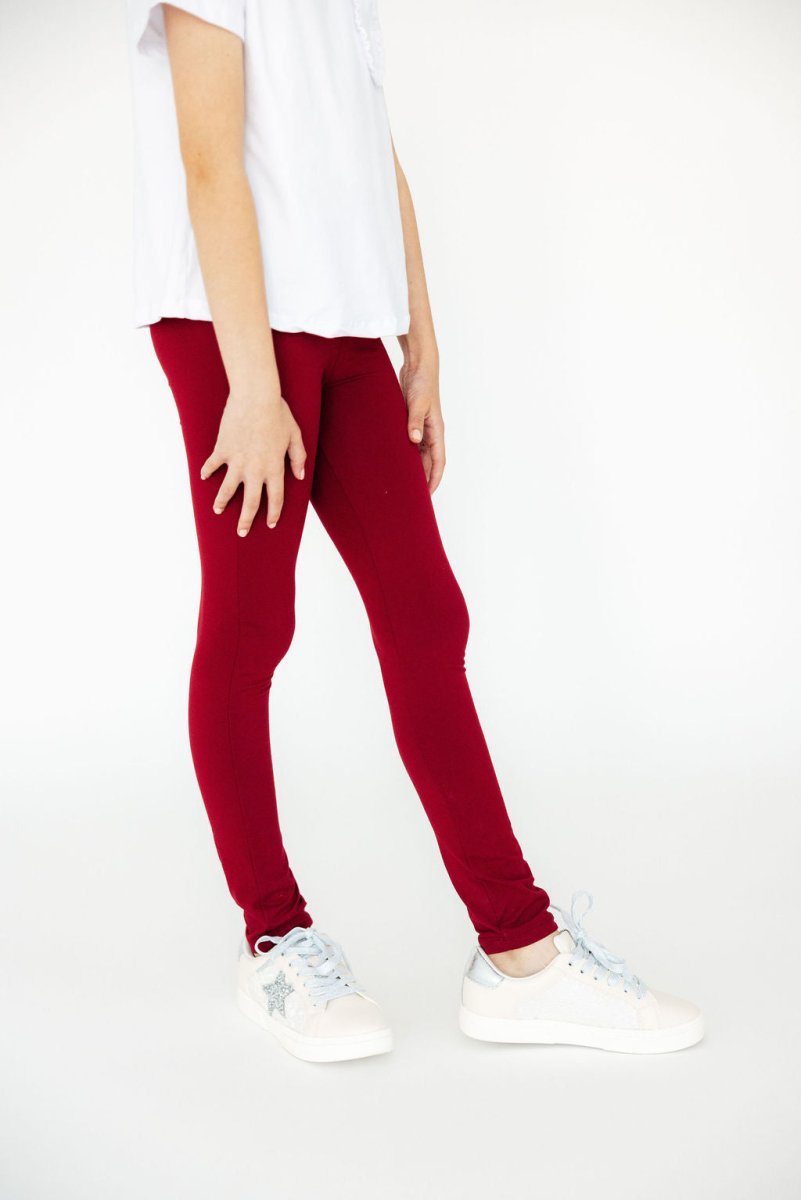 Mila & Rose ® Mila And Rose Burgundy High Waisted Leggings For Layering - Everetts Place Boutique - 