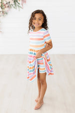 Mila & Rose ® Mila And Rose High Waisted Stripes Twirl Shorts For Girls - Apparel & Accessories > Clothing > Shorts Twirl Shorts