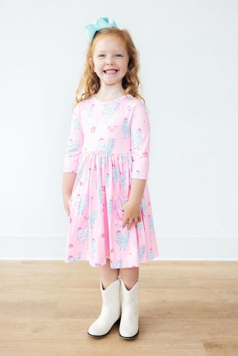 Mila & Rose ® Mila And Rose Miss Chickie Twirl Dress Three Quarter Sleeve - Everetts Place Boutique - 