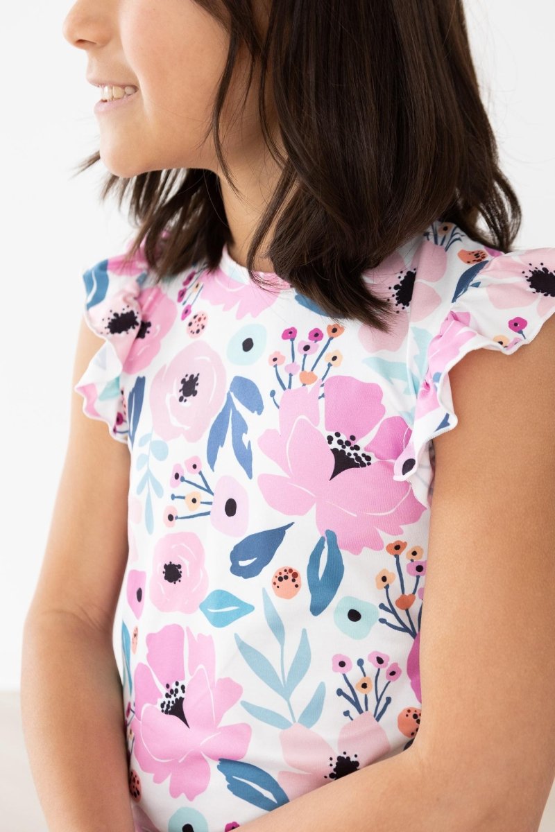 Mila & Rose ® Mila And Rose Pretty Purple Short Sleeve Ruffle Tee - Everetts Place Boutique - 