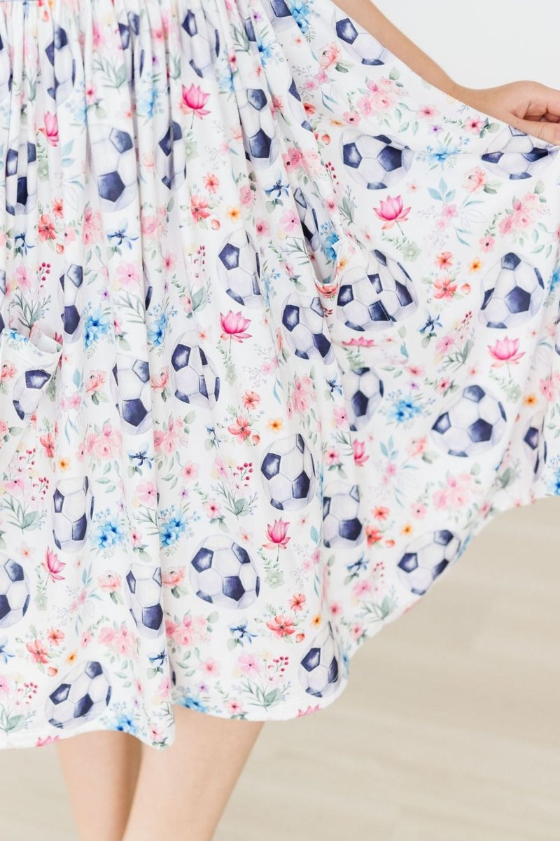 Mila & Rose ® Mila And Rose Soccer Short Sleeve Pocket Twirl Dress - Everetts Place Boutique - 