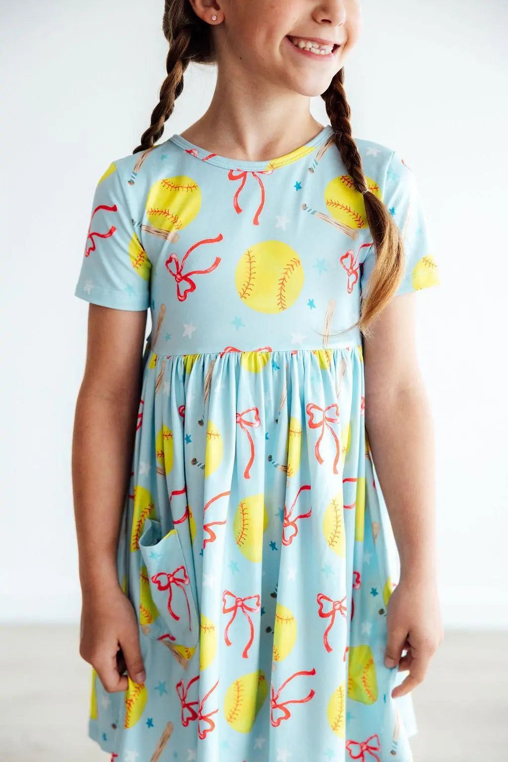 Mila And Rose Softball Sweetie Pocket Twirl Dress Kids Mila & Rose ® Everetts Place: Online Boutique
