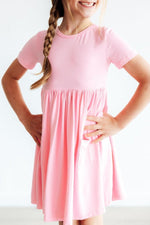 Mila & Rose ® Mila Rose Bubblegum Pink Short Sleeve Pocket Twirl Dress - Everetts Place Boutique - 