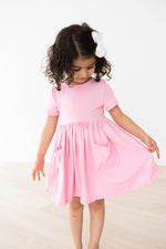 Mila & Rose ® Mila Rose Bubblegum Pink Short Sleeve Pocket Twirl Dress - Everetts Place Boutique - 