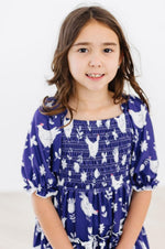 Mila & Rose ® Mila Rose Feathered Friends Smocked Ruffle Dress For Girls - Everetts Place Boutique - 