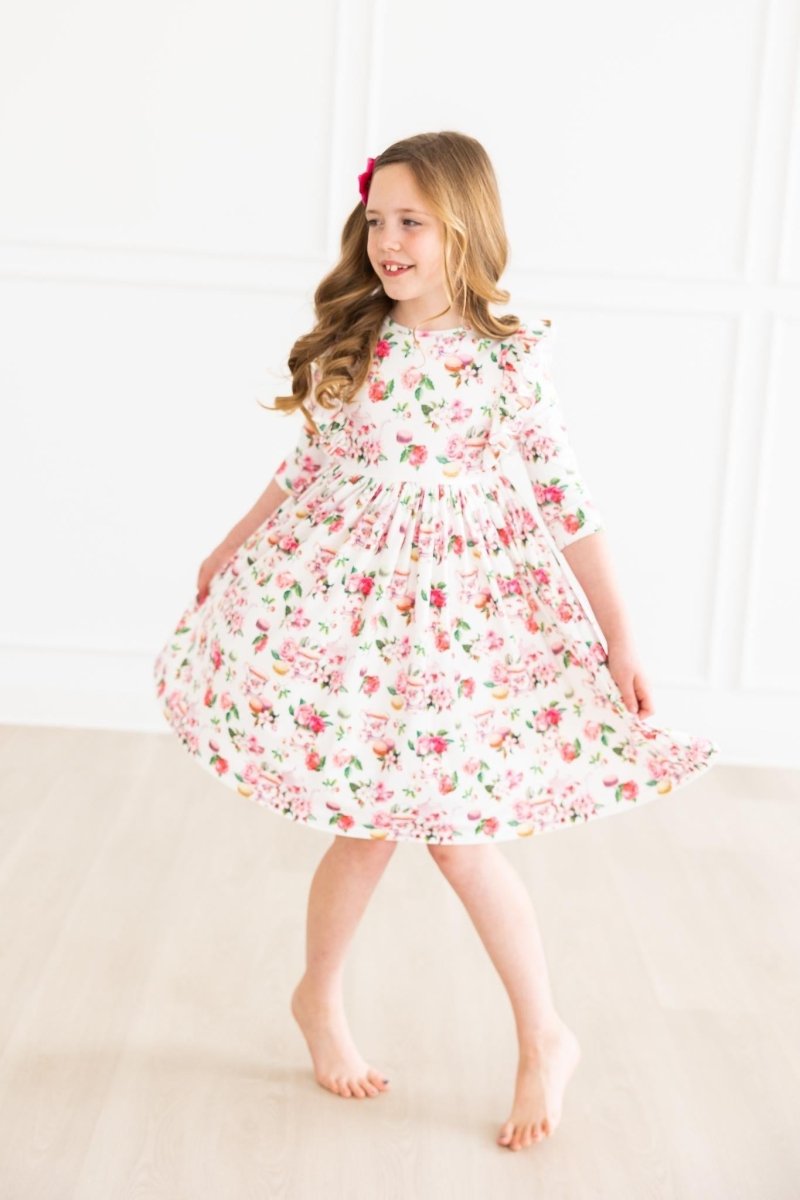 Mila & Rose ® Mila Rose Macarons Tea Ruffle Twirl Dress For Girls - Everetts Place Boutique - 