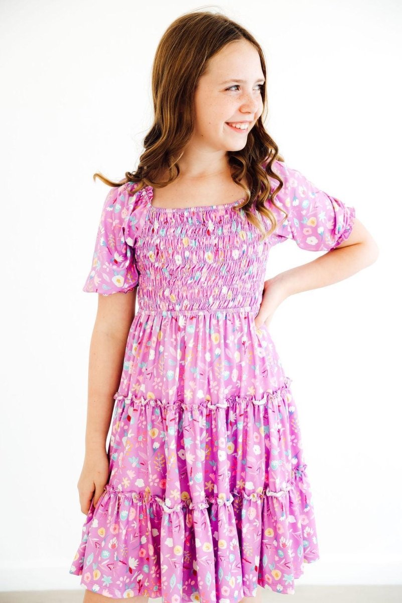 Mila & Rose ® Mila Rose Playful Posy Smocked Ruffle Dress For Girls - Everetts Place Boutique - 