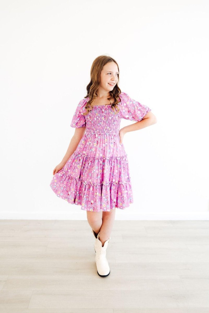 Mila & Rose ® Mila Rose Playful Posy Smocked Ruffle Dress For Girls - Everetts Place Boutique - 