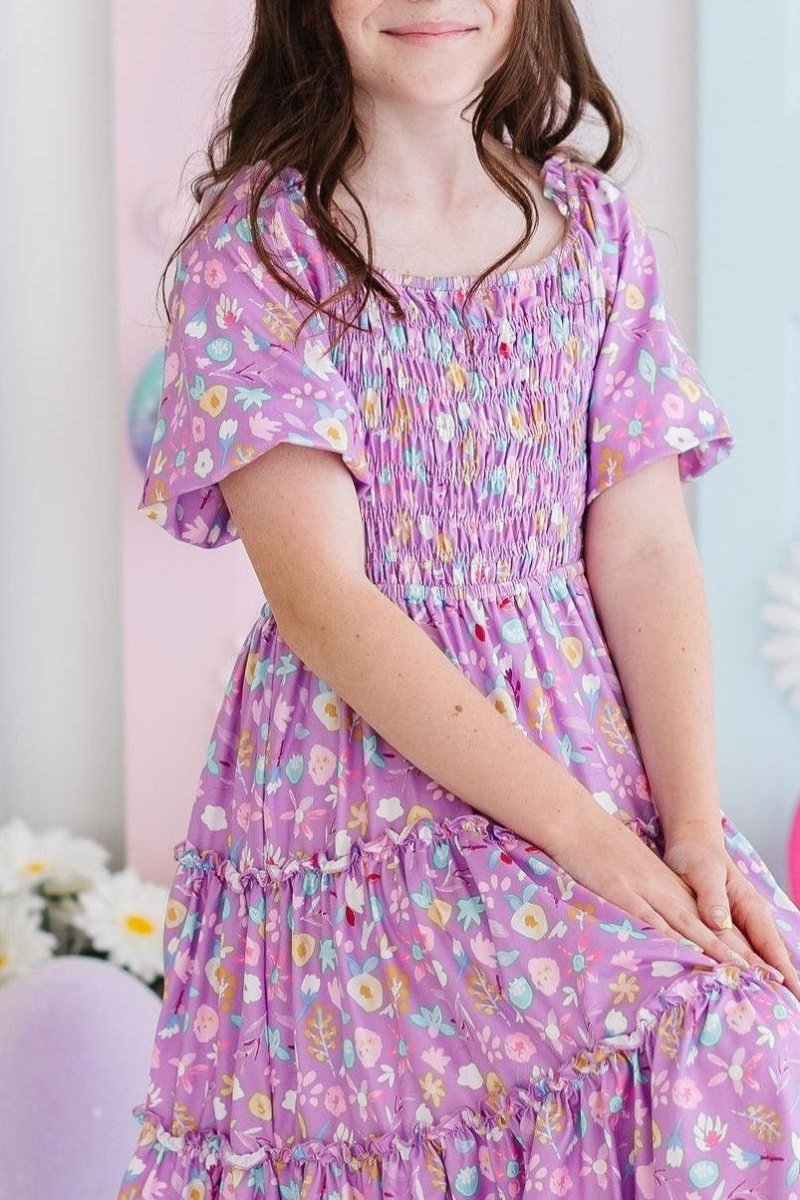 Mila & Rose ® Mila Rose Playful Posy Smocked Ruffle Dress For Girls - Everetts Place Boutique - 