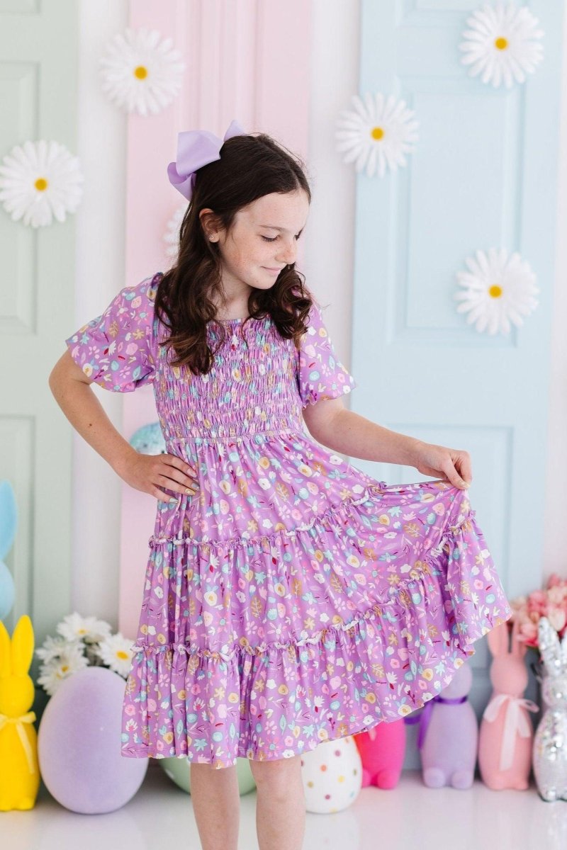 Mila & Rose ® Mila Rose Playful Posy Smocked Ruffle Dress For Girls - Everetts Place Boutique - 
