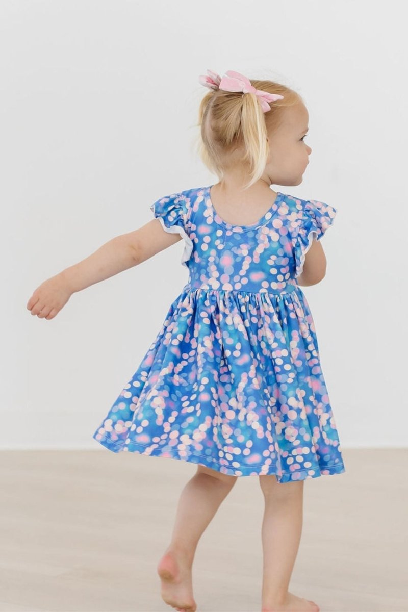 Mila & Rose ® Mila Rose Shimmer Shine Flutter Sleeve Twirl Dress Toddlers - Everetts Place Boutique - 