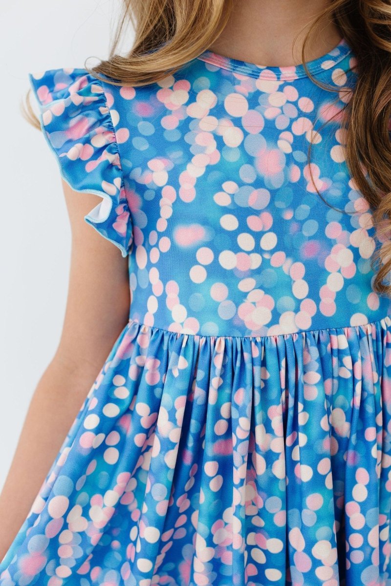 Mila & Rose ® Mila Rose Shimmer Shine Flutter Sleeve Twirl Dress Toddlers - Everetts Place Boutique - 