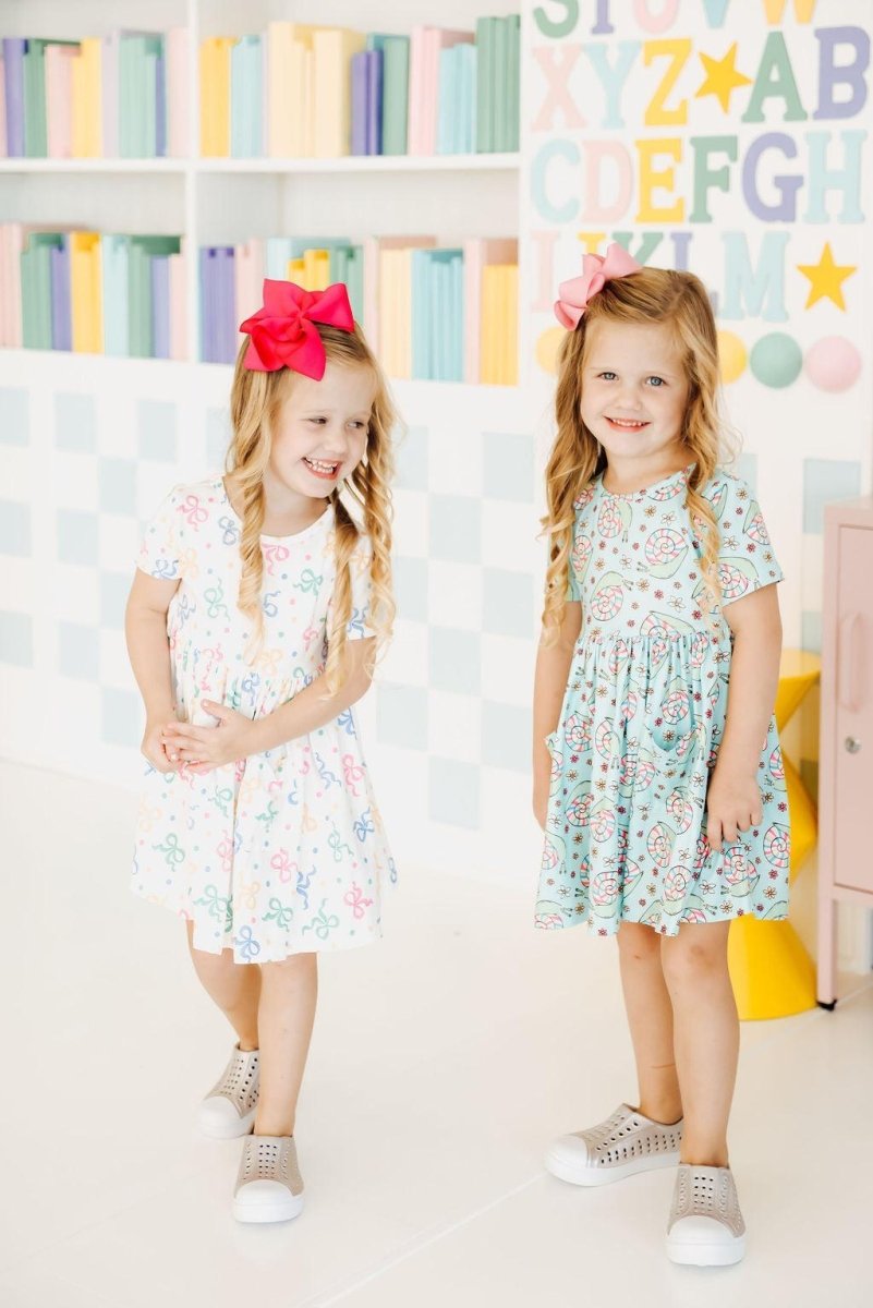 Mila & Rose ® Mila Rose Tied In Love Pocket Twirl Short Sleeve Dress - Everetts Place Boutique - 