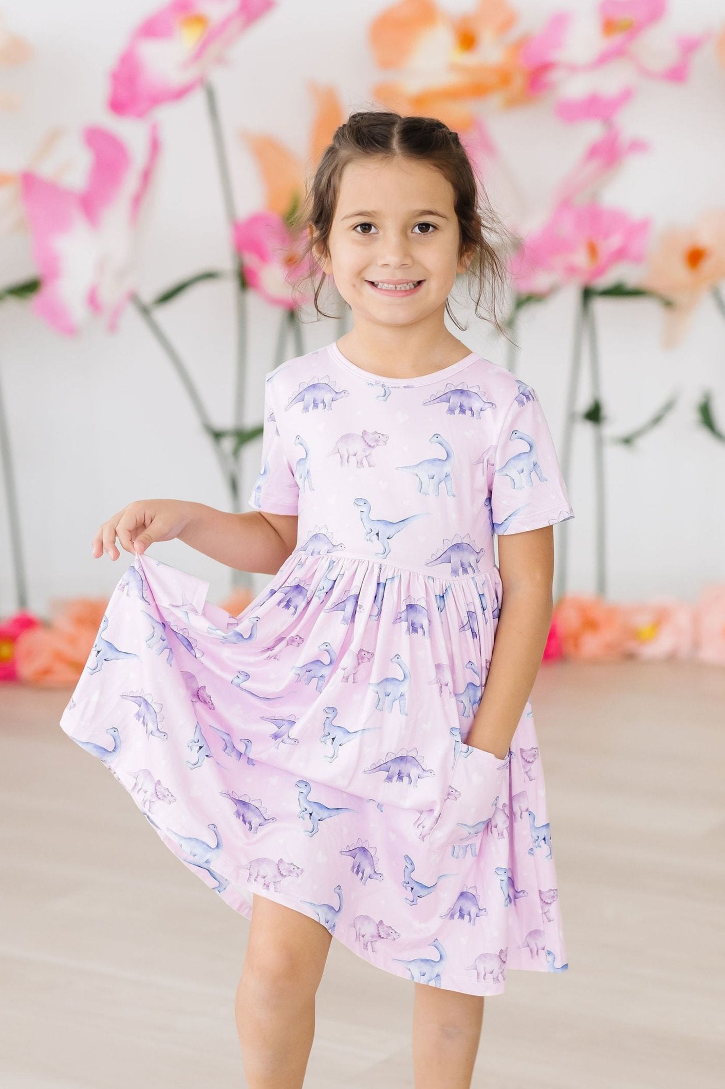 Mila and Rose Jurassic Joy Short Sleeve Pocket Twirl Dress Mila & Rose ® Everetts Place: Online Boutique