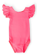 Mila & Rose ® Mila and Rose Neon Pink Flutter Sleeve Leotard for Girls - Everetts Place Boutique - 