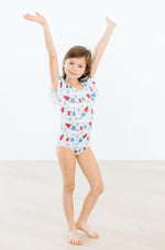 Mila and Rose Patriotic Short Sleeve Flutter Leotard Mila & Rose ® Everetts Place: Online Boutique