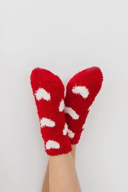 Mila & Rose ® Mila and Rose Red Coconut Heart Cozy Socks for Kids - Everetts Place Boutique - 