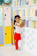 Mila & Rose ® Mila and Rose School Days Short Sleeve Ruffle Tee for Girls - Everetts Place Boutique - 