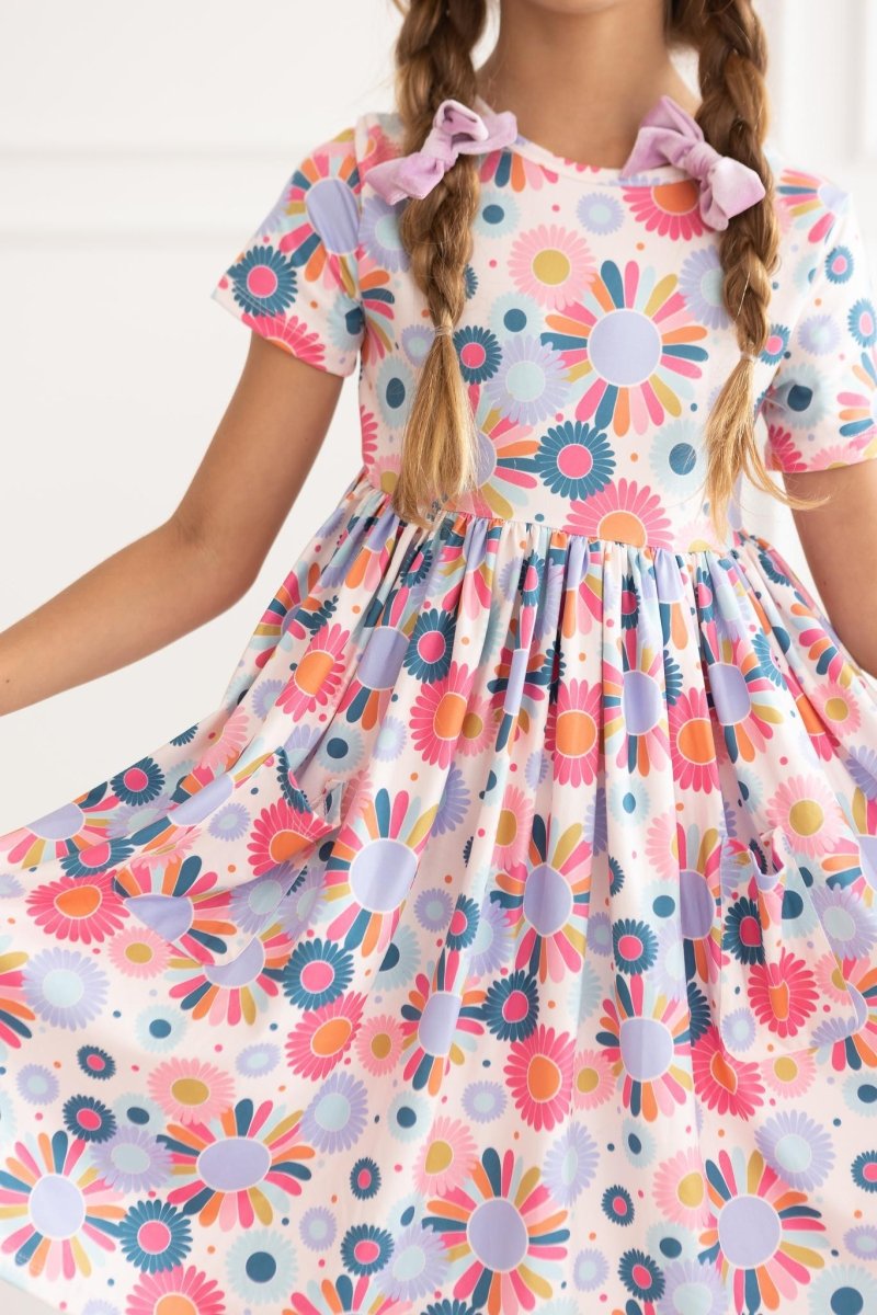 Mila & Rose ® Mila and Rose Short Sleeve Pocket Twirl Dress for Girls - Everetts Place Boutique - 
