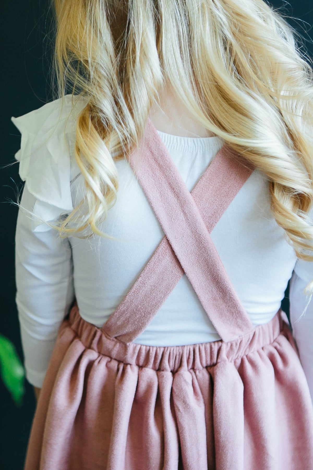Vintage Pink Faux Suede Pinafore by Mila & Rose ® (view 2 of 3)