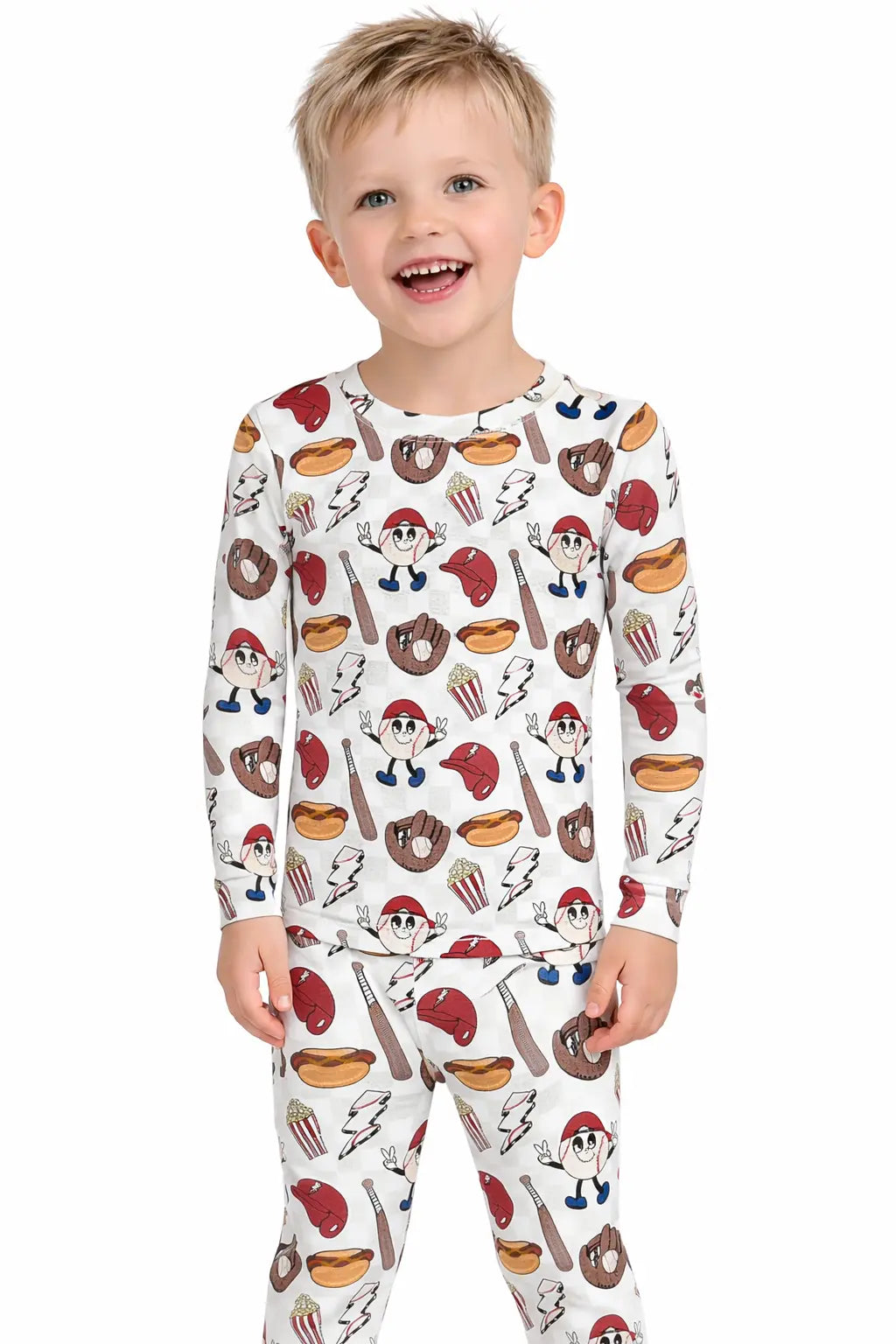 Miller Co Bamboo Two Piece Pajama Set Baseball Print Sleepwear Miller & Co. 