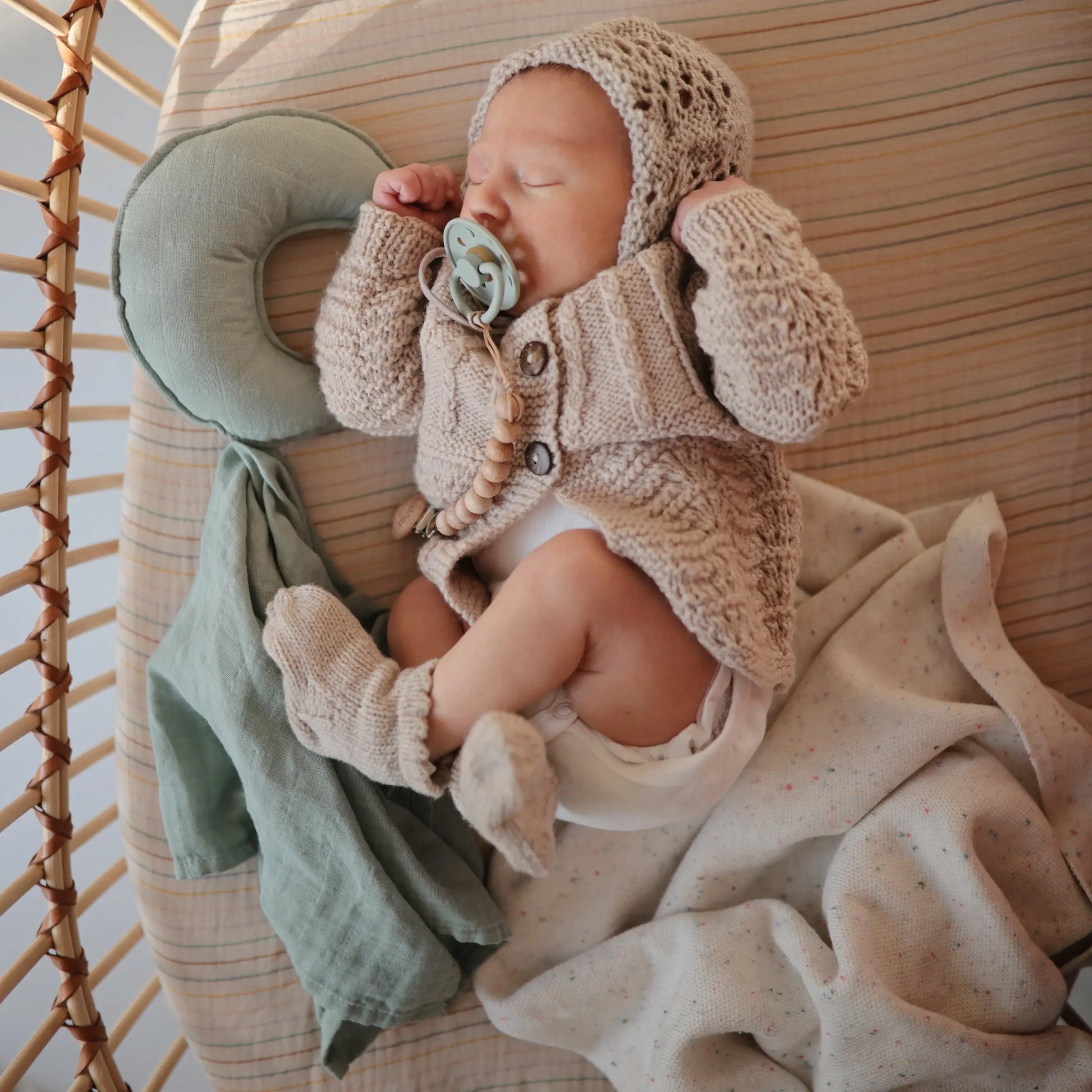 Mini Muslin Crib Sheet 100 Percent Cotton Extra Soft Breathable Fabric Full Elastic Edges Pre-Washed For Softness Mushie